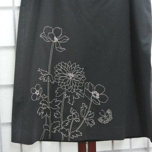 Black embroidered skirt, Size 8, by Ann Taylor